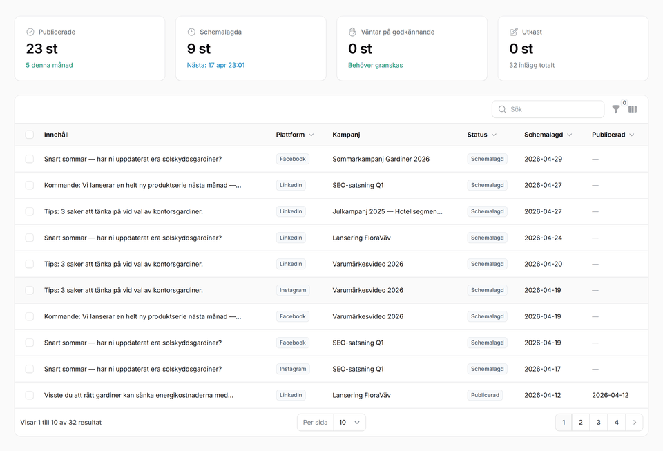 Marknadsföring — Kalender